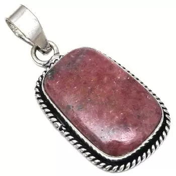 Pendant Rhodonite Gemstone Handmade Mother Day Gift Silver Jewelry 2