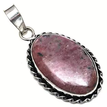 Pendant Rhodonite Gemstone Handmade Mother Day Gift Silver Jewelry 2
