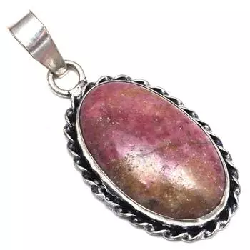 Pendant Rhodonite Gemstone Handmade Mother Day Gift Silver Jewelry 2