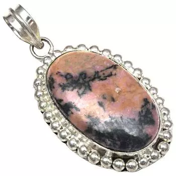 Pendant Rhodonite Gemstone Handmade Mother Day Silver Jewelry 2