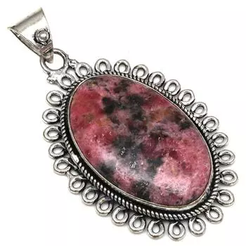 Pendant Rhodonite Gemstone Handmade Mother Day Silver Jewelry 2
