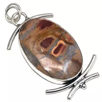 Pendant Rock Chalcedony Gemstone Gift For Her Silver Jewelry 2.5