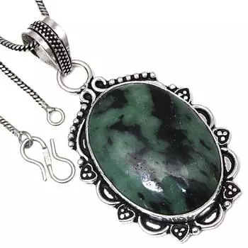 Pendant Ruby Zoisite Gemstone Valentine Day Gift Silver Jewelry 2.25