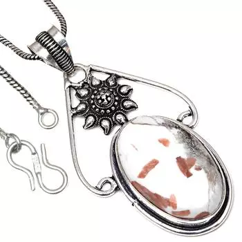 Pendant Scolecite Shell Gemstone Handmade Gift For Her Silver Jewelry 2.5