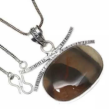 Pendant Septarian Jasper Gemstone Valentine Day Ethnic Silver Jewelry 1.75