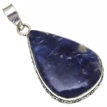 Pendant Sodalite Gemstone Handmade Mother Day Gift 925 Silver Jewelry 2.25
