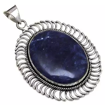 Pendant Sodalite Gemstone Handmade Mother Day Gift Silver Jewelry 2.5