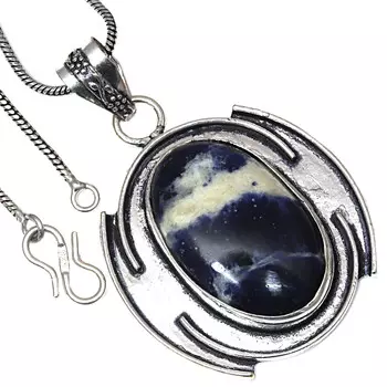 Pendant Sodalite Gemstone Valentine Day Ethnic Silver Jewelry 3
