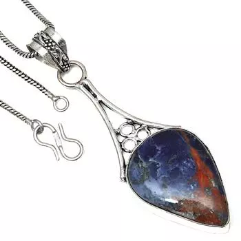 Pendant Sodalite Gemstone Valentine Day Gift Silver Jewelry 2.75
