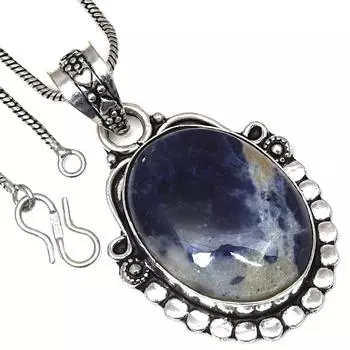Pendant Sodalite Gemstone Valentine Day Gift Silver Jewelry 2