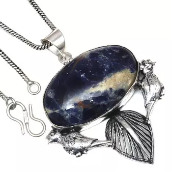 Pendant Sodalite Gemstone Valentine Day Gift Silver Jewelry 2