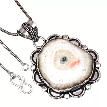 Pendant Solar Drusy Gemstone Handicraft Valentine Day Gift Silver Jewelry 2