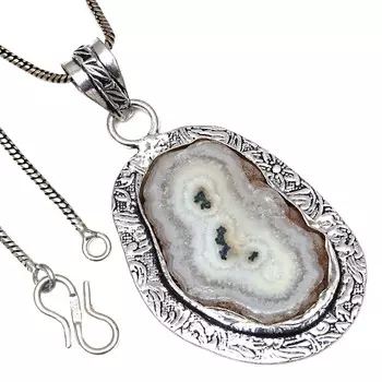 Pendant Solar Drusy Gemstone Valentine Day Ethnic Silver Jewelry 2