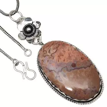 Pendant Stick Agate Gemstone Handmade Gift For Her Silver Jewelry 2.75
