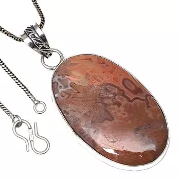 Pendant Stick Agate Gemstone Valentine Day Ethnic Silver Jewelry 2.25