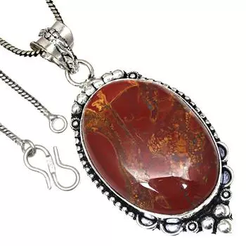 Pendant Stick Agate Gemstone Valentine Day Gift Silver Jewelry 2.75