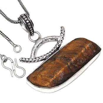 Pendant Tiger s Eye Drusy Gemstone Handmade Antique Silver Jewelry 1.5