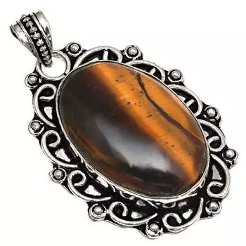 Pendant Tiger s Eye Gemstone Handmade Mother Day Silver Jewelry 2