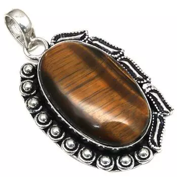 Pendant Tiger s Eye Gemstone Handmade Mother Day Silver Jewelry 2