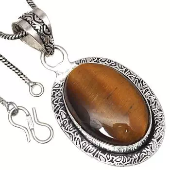 Pendant Tiger s Eye Gemstone Valentine Day Gift Silver Jewelry 2