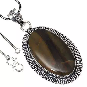 Pendant Tiger s Eye Gemstone Valentine Day Ethnic Silver Jewelry 2
