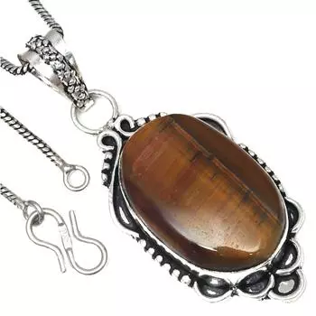 Pendant Tiger s Eye Gemstone Valentine Day Gift Silver Jewelry 2