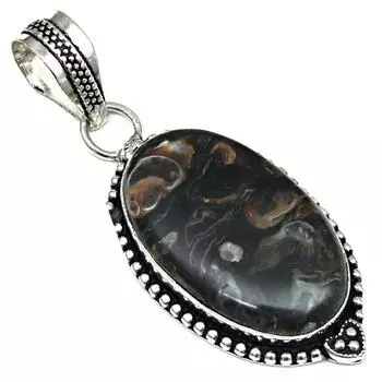 Pendant Turtella Jasper Gemstone Gift For Her Silver Jewelry 2