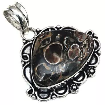 Pendant Turtella Jasper Gemstone Gift For Her Silver Jewelry 1.75