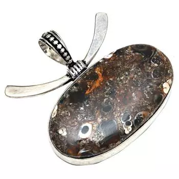 Pendant Turtella Jasper Gemstone Gift For Her Silver Jewelry 1.5