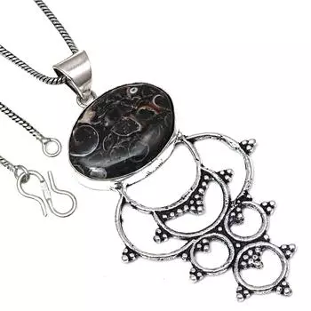 Pendant Turtella Jasper Gemstone Valentine Day Gift Silver Jewelry 2.75