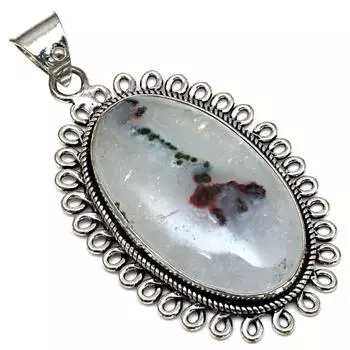 Pendant White Solar Drusy Gemstone Mother Day Silver Jewelry 2.25