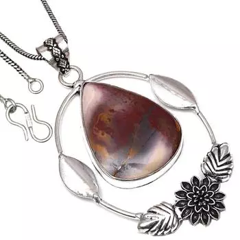 Pendant Wild Horse Jasper Gemstone Handmade Gift For Her Silver Jewelry 3