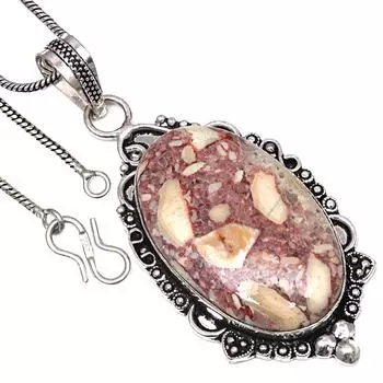 Pendant Wild Horse Jasper Gemstone Valentine Day Gift Silver Jewelry 2.75
