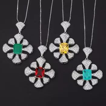 Подвеска с бриллиантами, геометрическая красная цепочка с драгоценностями