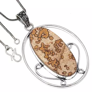 PendantDendritic Drusy Gemstone Handmade Ethnic Silver Jewelry 2.75