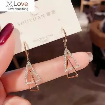 Pendientes Cl Sicos De Zirconia C Bica Para Mujer, Aretes Colgantes De Oro De Lujo, De Cristal, A La Moda, Regalos De Joyer A Femenina, Novedad De