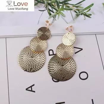 Pendientes Largos Con Clip Dorado Para Mujer, Aretes Vintage Sin Piercing Para Ni A Y Ni O, Clip Para Oreja De Fiesta