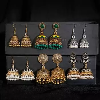 Pendientes пирсинг индийские украшения Jhumka подвески серьги для женщин аксессуары кольчики серьги-гвоздики модные свадебные серьги