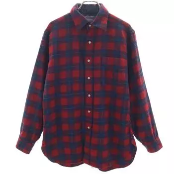 PENDLETON 70s Made in USA Vintage Check Pattern Long sleeve Flannel shirt Men s Used