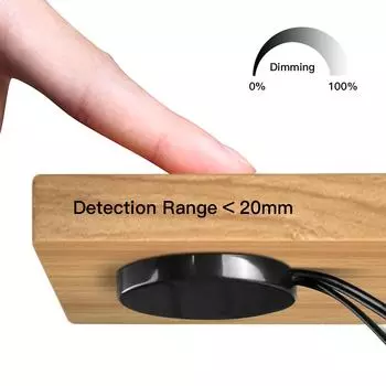 Penetrable 25mm Wooden Mirror LED Light Touch Dimmer Switch 12V-24V 60W Hand Sweep Dimmable Switch DIY Shelf Showcase Lighting 12-24V