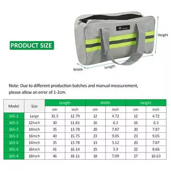 PENGGONG 165-4 18-дюймовая износостойкая сумка для аварийного хранения инструментов, многофункциональная 165-2 Large серый