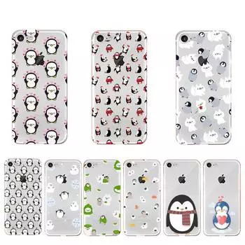 Милый чехол с рисунком пингвина и милого животного для iPhone 11 12 13 mini pro XS MAX 8 7 6 6S Plus X 5S SE 2020 XR iphone 5 5s SE