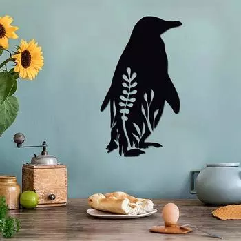 Penguin Metal Wall Art – Metal Wall Decor - Home Decor - Gift for Kitchen Bathroom Living Room Bedroom Home Decoration