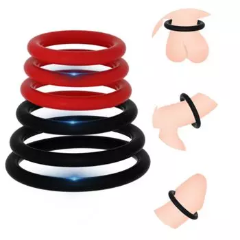 Penis Ring Cock Ring Silicone Breathable Set of 6 Sex Toys