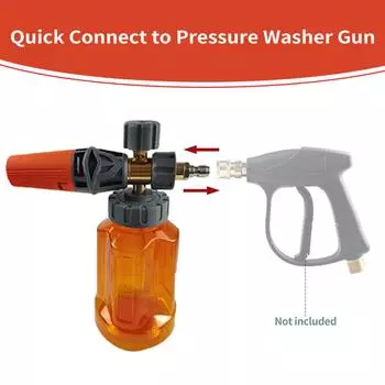 Пенная пушка для мойки высокого давления, автомобильный пенобластер, регулируемая насадка для пены с 14-дюймовым быстрым соединением прозрачный