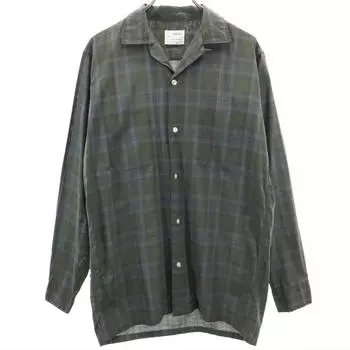 PENNEYS 60s Towncraft Vintage Open Collar Check Pattern Long sleeve Open collar shirt Men s Used