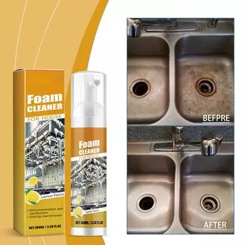 Пенный очиститель, Бытовая пена для чистки, Бытовая очистка от грязи, Эффективная уборка, Пена для обеззараживания домашнего пола, 100 мл One Size жёлтый