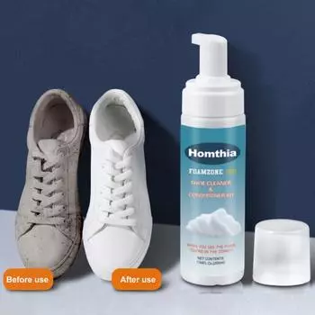 Пенный очиститель для обуви, 200 мл. Быстросохнущий, не требует воды. Экологичные безопасные ингредиенты. Быстродействующий эффективный пенный очиститель. Раствор для чистки обуви. 200ML