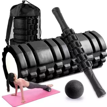 Пенный ролик DPEAN миофасциальный релиз Йога шест триггерный массажный мяч для растяжки оборудование ролик короткий полуупражнение тренажер с чёрный