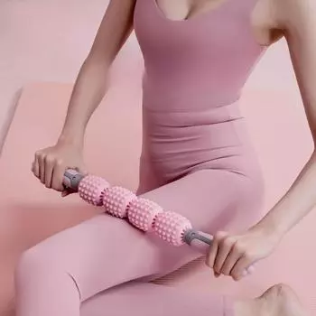 Пенный валик, валик с волчьим зубом, палочка для фасции йоги для теленка, фитнес-ролик для расслабления мышц, массажная палочка с четырьмя шариками для кошачьих когтей